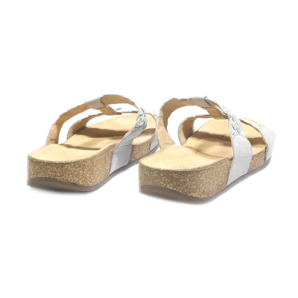 Hotter Flat Sandals Leather Grey Colour For Women